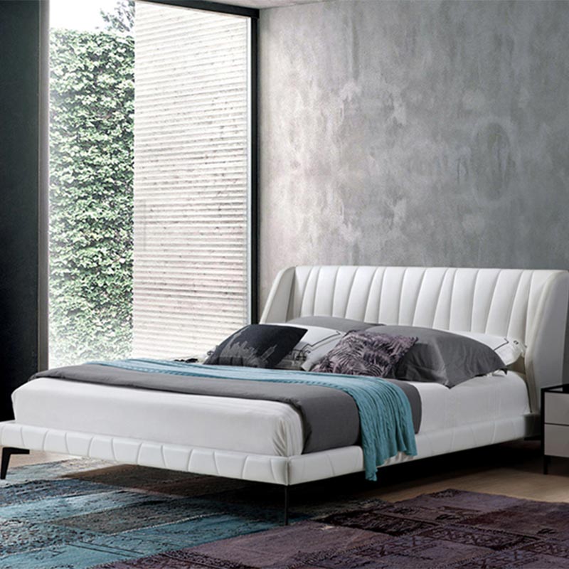 Екологічно чисте м’яке ліжко з соснового дерева та шкіри